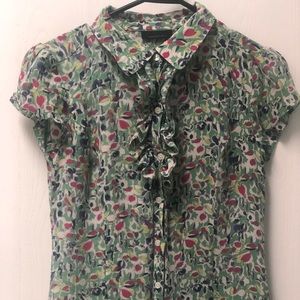 Nordstrom silk floral button down shirt